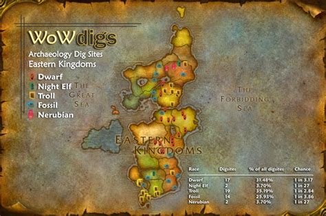 WoWdigs - World of Warcraft Archaeology Locations - Eastern Kingdoms