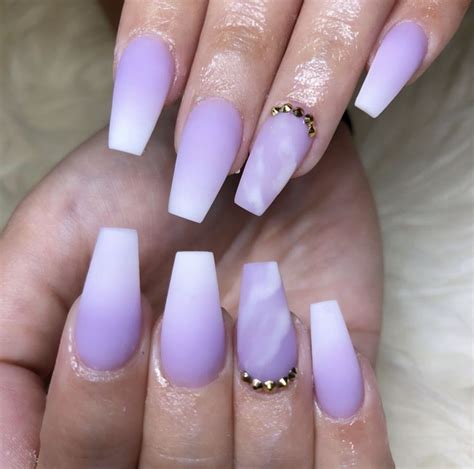 Acrylic Nail Designs Ombre Light Purple Coffin - Tips Color Short ...