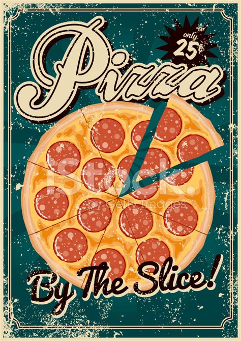 Vintage Screen Printed Pizza Poster Stock Photo | Royalty-Free | FreeImages