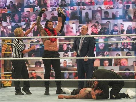 Roman Reigns vs Jey Uso : Roman Reigns defeats Jey Uso to retain ...