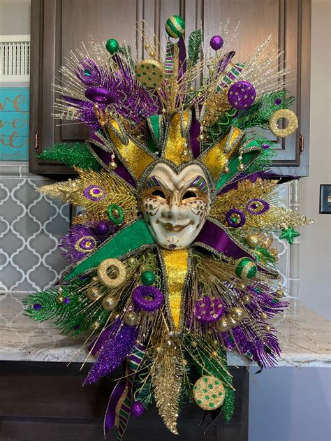 Mardi Gras Wreath Mardi Gras Swag Mardi Gras Decorations | Etsy