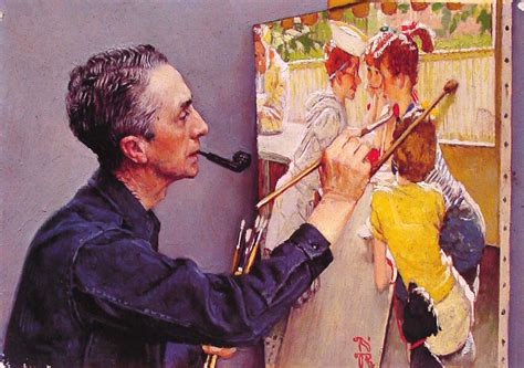 Portrait of Norman Rockwell Painting the Soda Jerk - Norman Rockwell ...