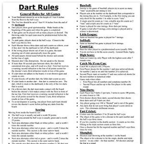 Dart Rules - Etsy