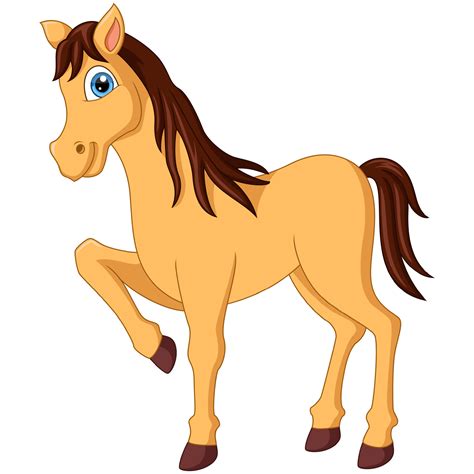 Cute brown horse cartoon on white background 9780843 Vector Art at Vecteezy