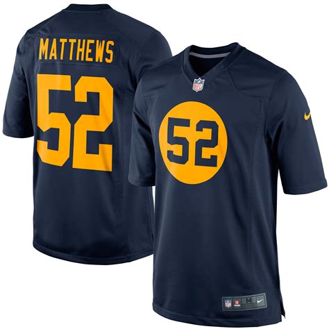 Men's Green Bay Packers Clay Matthews Nike Navy Blue Throwback Limited Jersey