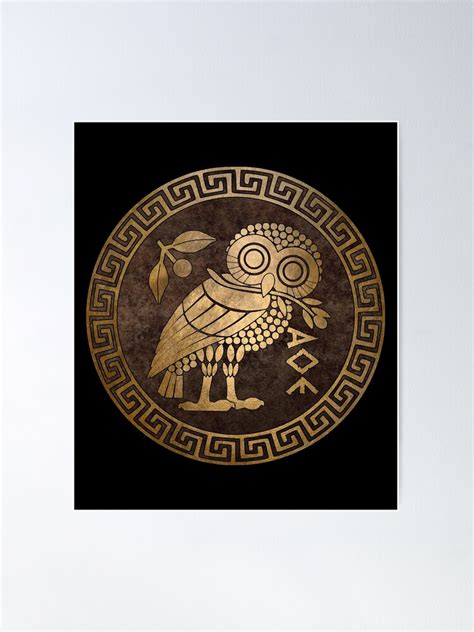 "Athens Ancient Greece Athenian Owl Symbol of Goddess Athena" Poster ...