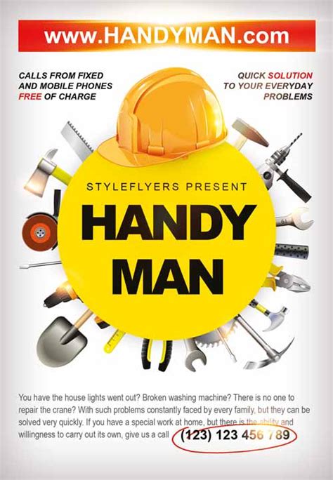 Download the Handyman Business Flyer Template for Photoshop