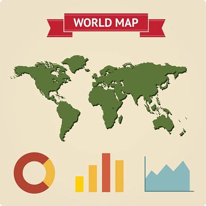 Vector Vintage World Map With Infographic Stock Vector | Royalty-Free | FreeImages