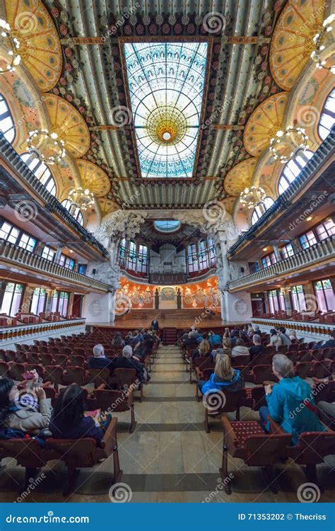 BARCELONA, SPAIN - APRIL 28: Interior of the Palace of Catalan Music on ...