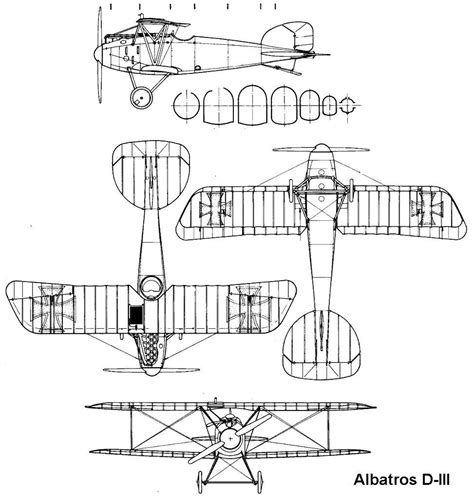 Albatros D.III Blueprint - Download free blueprint for 3D modeling