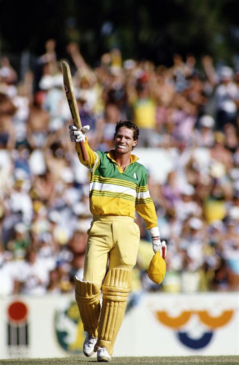 Dean Jones celebrates getting to his hundred against Pakistan in Perth ...