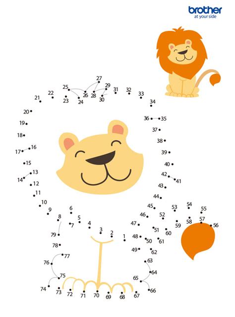 Lion Dot To Dot Game Printable Connect The Dots Game First Grade Math | The Best Porn Website