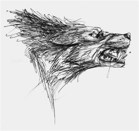 Snarling Wolf Side View Tattoo