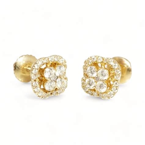 14k Yellow Gold Diamond Studs - Grimal Jewelry