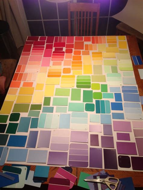 DIY Paint sample wall art! | paint chip art | Pinterest | Them, Glued and Paint samples