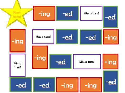 Spag: -ing and-ed Suffix Board Game | Teaching Resources | Spelling word practice, Word work ...