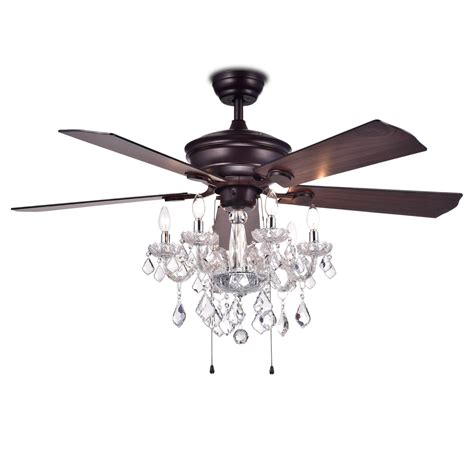 Havorand 52-inch 5-Blade Ceiling Fan Crystal Chandelier - Walmart.com ...