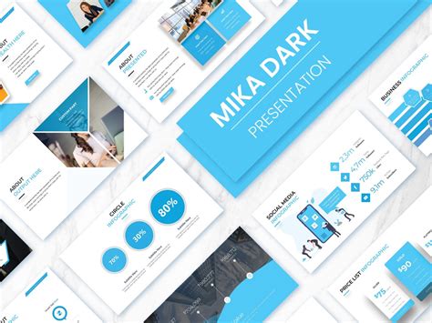 Professional Powerpoint Template, Minimal Powerpoint Template for Business, Blue PPT Slides ...