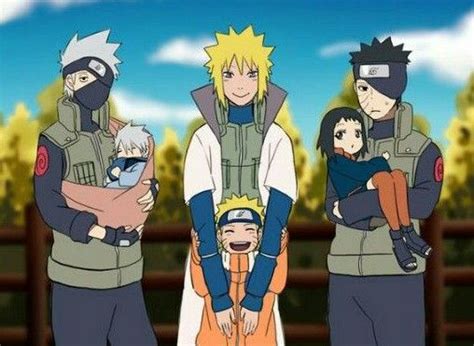 Kakashi, Minato, Obito and his children's | Naruto sasuke sakura ...