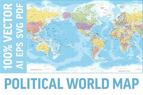 World Map Vector. Political Worldmap | Education Illustrations ~ Creative Market