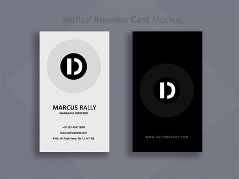 Vertical Business Card Mockup Free 2023 - Daily Mockup
