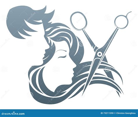 Hairdresser Man and Woman Scissors Concept Stock Vector - Illustration ...