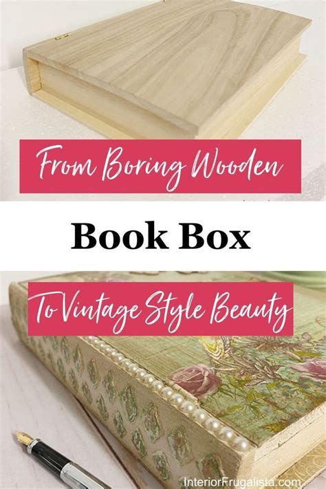 Vintage style decoupage wooden book box – Artofit