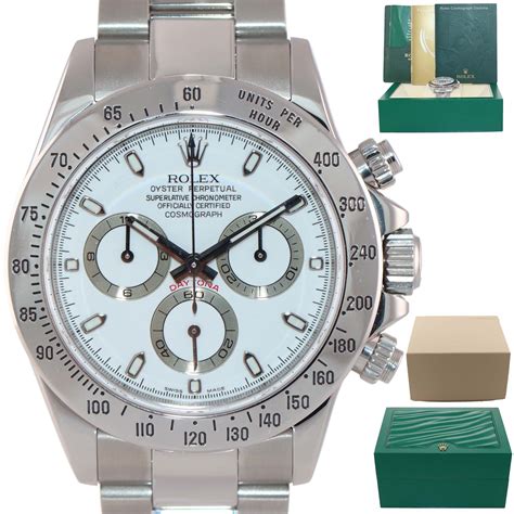 2019 Service Rolex Daytona 116520 White Steel Chronograph 40mm Watch B ...