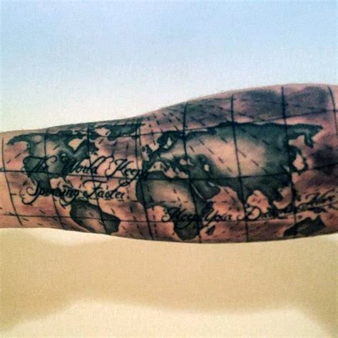 50 World Map Tattoo Designs for Men [2023 Inspiration Guide] | Map tattoos, Tattoo designs men ...