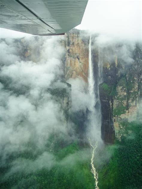 Aerial View of Angel Falls from Aeroplane Window Stock Image - Image of cascade, america: 170093999