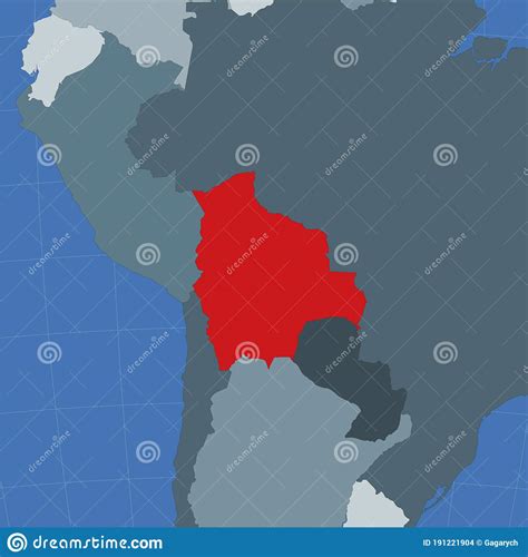 Shape of the Bolivia in Context of Neighbour. Stock Vector ...