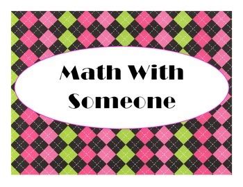 Daily 3 MATH Bulletin Board Signs/Posters (Argyle Hot Pink/Lime Green ...