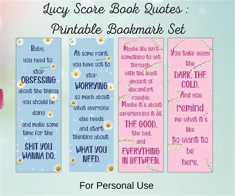 Lucy Score Bookmark Quotes From Books 'things We Never Got Over' & 'things We Hide From the ...