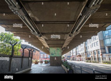 Walkway underneath the Hammersmith Flyover Hammersmith West London Stock Photo - Alamy