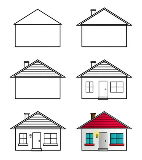 Simple House Drawing With Color