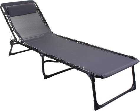 Marko Outdoor Sun Lounger Go Flat Reclining Garden Outdoor Patio Adjustable Beds Grey (Set of 2 ...