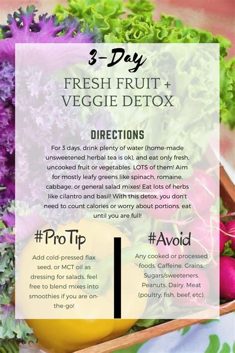 3 Day Fresh Veggie + Fruit Detox! A quick full body cleanse that will ...