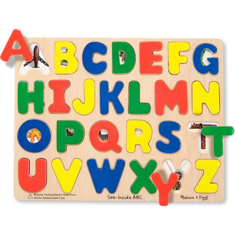 Melissa & Doug See-Inside ABC Large Wooden Puzzle (26 pcs) - Walmart.com - Walmart.com