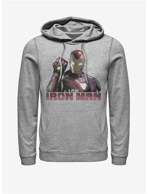 Marvel Avengers: Endgame Iron Man Stones Hoodie - GREY | Hot Topic