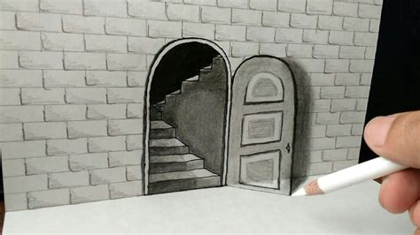 Trick Art Drawing - The Door Illusion