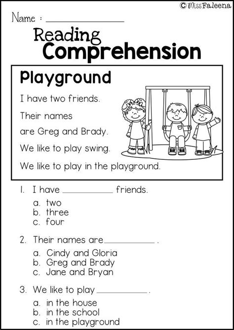 Free Reading Comprehension is great for Kindergarten or first graders. It hel… | Reading ...