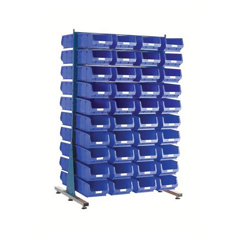 Double Sided Free Standing Louvred Panel with TC4 Bins – Storage Bins