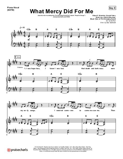 What Mercy Did For Me Sheet Music PDF (People & Songs / Crystal Yates / Micah Tyler / Joshua ...