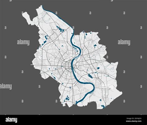 Cologne map. Detailed vector map of Cologne city administrative area ...