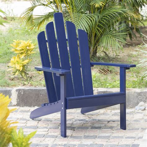 Westin Outdoor Bellville Outdoor Patio Wood Adirondack Chair, Navy Blue ...