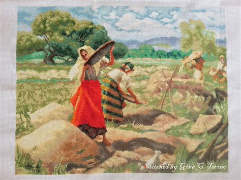 Winnowing Rice by F. Amorsolo 1936 | Painting, Cross stitch, Art