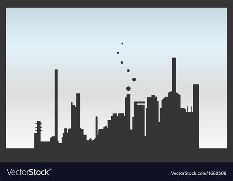 Silhouette factory isolated Royalty Free Vector Image