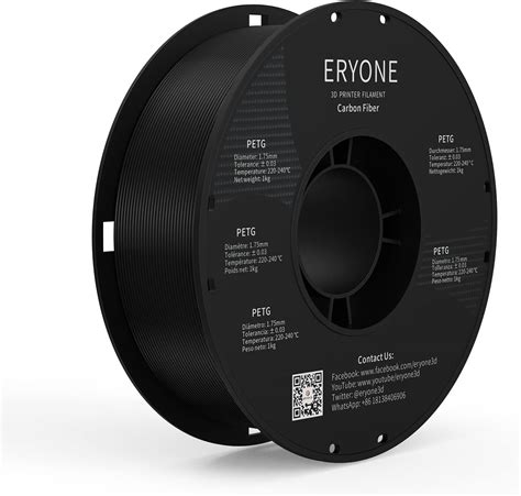 ERYONE Carbon Fiber PETG Filament 1.75mm +/-0.03mm, 3D Printing ...