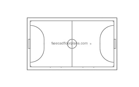 Futsal Court - Free CAD Drawings