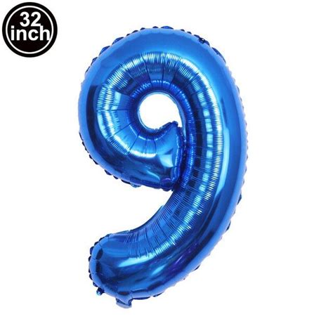 32 Inch Blue Large Numbers Balloon 1 2 3 4 5 6 7 8 9 Air Forcenavy Birthday Ball Digit Ocean ...